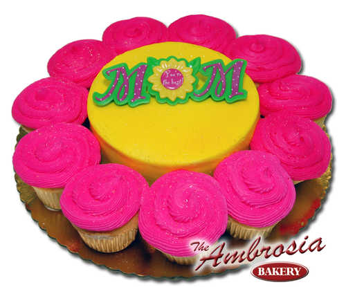 Happy Mother's Day Sunshine, Cupcakes with 6 Inch Cake