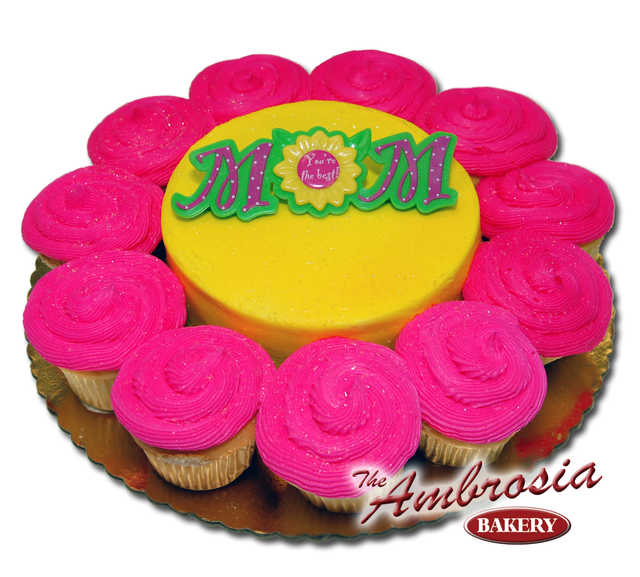 Happy Mother's Day Sunshine, Cupcakes with 6 Inch Cake