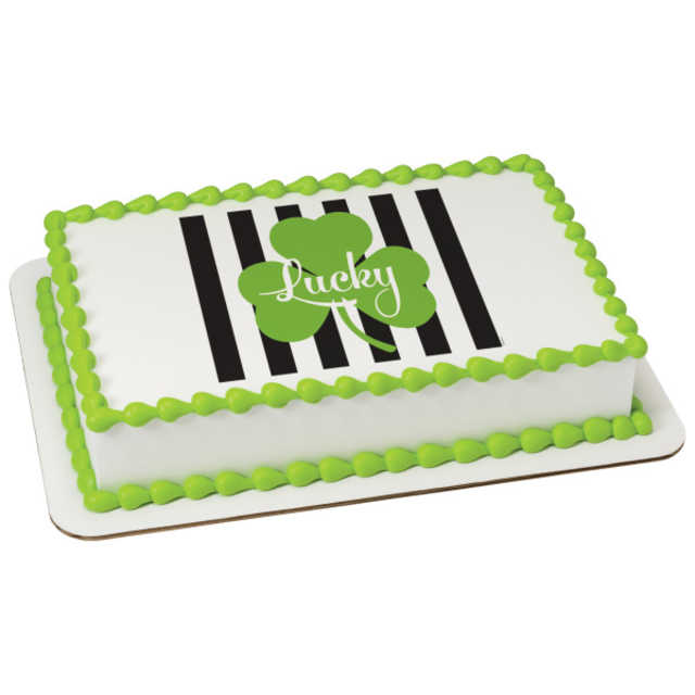 Happy St. Patrick's Day - Lucky Stripes PhotoCake® Image