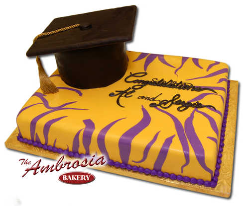 Fondant Tiger Graduation Cake