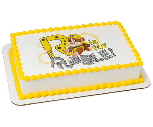Paw Patrol-R is for Rubble PhotoCake® Image