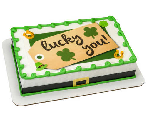 Happy St Patrick's Day - Lucky You Tag PhotoCake® Image