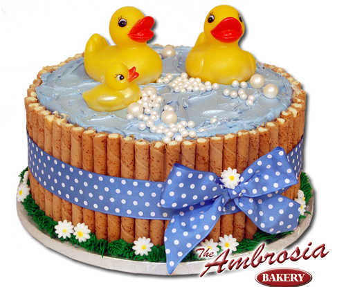 Rubber Duckies in Pond