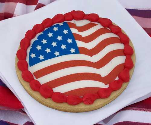 American Flag Edible Image PhotoCake® Cookies (12 Cookies) 