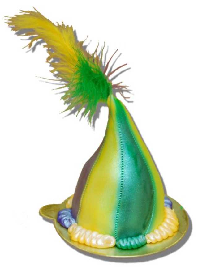 Mardi Gras Cupcake with a Feather