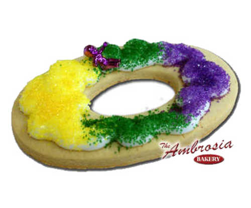 Mardi Gras King Cake Cut-Out Cookie