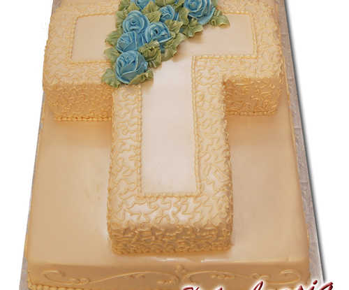 Cross On Fondant Sheet Cake