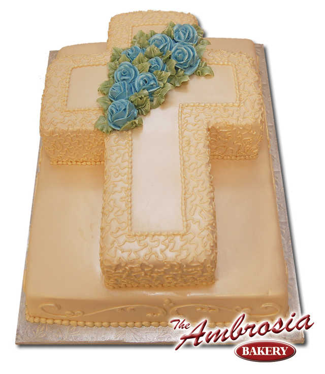 Cross On Fondant Sheet Cake