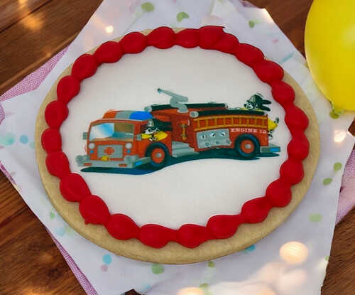 Firetruck Edible Image PhotoCake® Cookies (12 Cookies) 