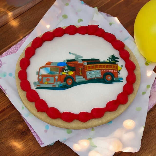 Firetruck Edible Image PhotoCake® Cookies (12 Cookies) 