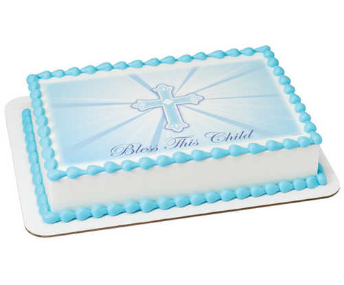 Bless This Child-Blue PhotoCake® Image