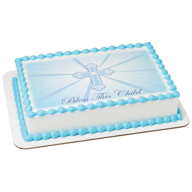 Bless This Child-Blue PhotoCake® Image