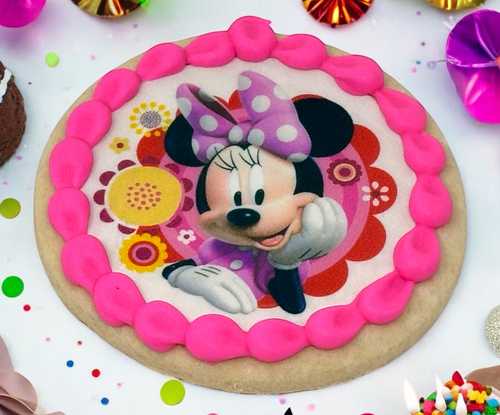 Disney Minnie Mouse Dots and Daisies - Edible Image PhotoCake® Cookie (12 Cookies)