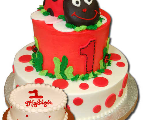 Ladybug 1st Birthday Cake