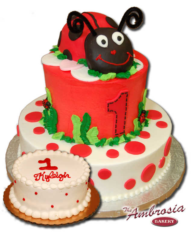 Ladybug 1st Birthday Cake