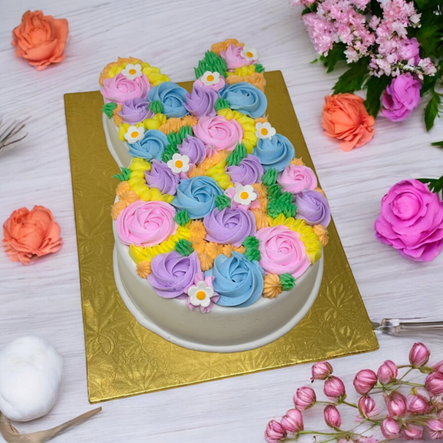 Rosette Bunny Easter Sheet Cake