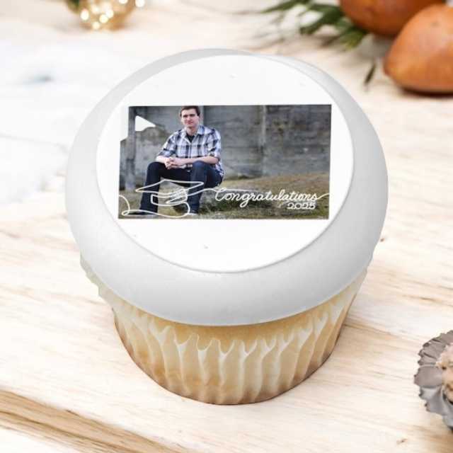 2025 Congratulations Gradute PhotoCake® Edible Image® Frame Cupcakes (12 Cupcakes)