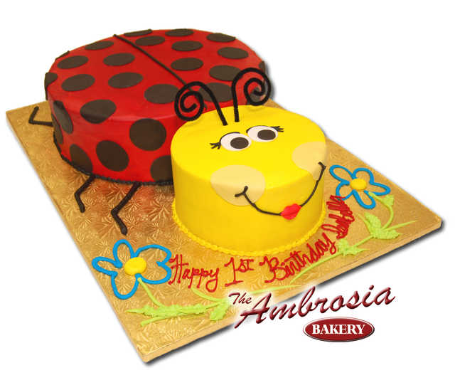 2-D Ladybug Sculpted Cake