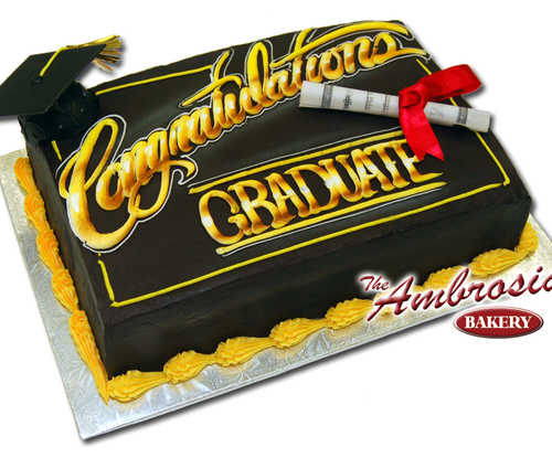 Airbrushed Graduation Cake