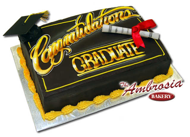 Airbrushed Graduation Cake