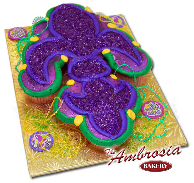 Mardi Gras fleur de lis Cupcakes - One Dozen