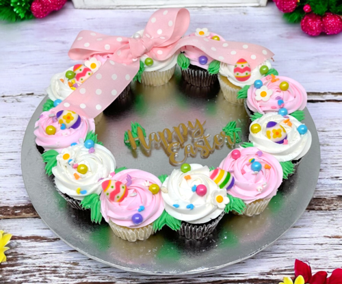 Happy Easter Cupcake Wreath (12 Cupcakes)
