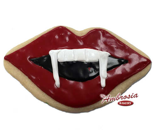 Dracula Lips Cut-Out Decorated Cookie