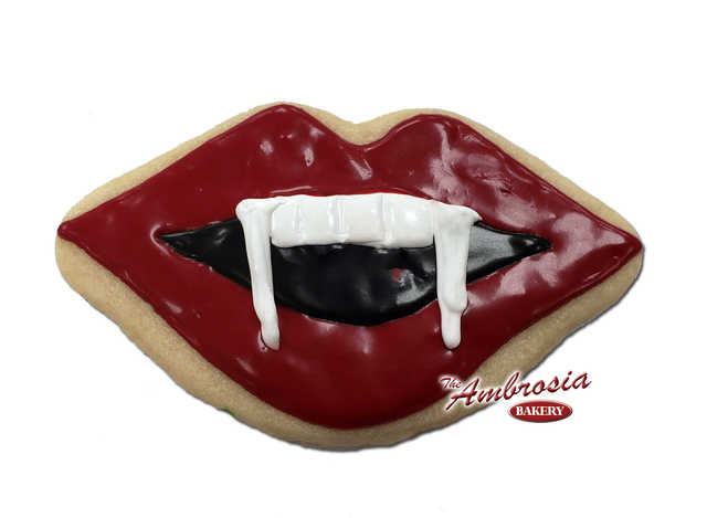 Dracula Lips Cut-Out Decorated Cookie