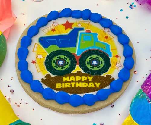 Happy Birthday Truck Edible Image PhotoCake® Cookie (12 Cookies)