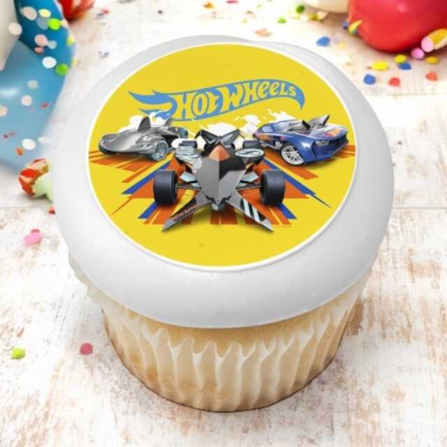 Hot Wheels™ Burnin' Rubber PhotoCake® Edible Image® Cupcakes (12 Cupcakes)