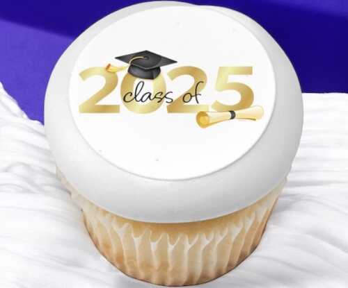 Traditional 2025 Grad PhotoCake® Edible Image® Cupcakes (12 Cupcakes)