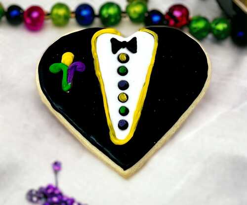 Mardi Gras Tuxedo Cutout Cookies (12)