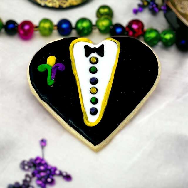 Mardi Gras Tuxedo Cutout Cookies (12)