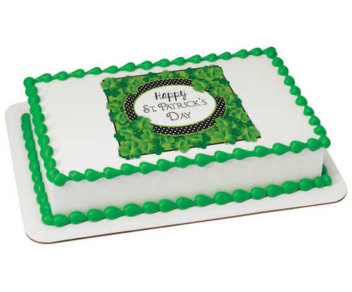 Happy St Patrick's Day Shamrocks PhotoCake® Image