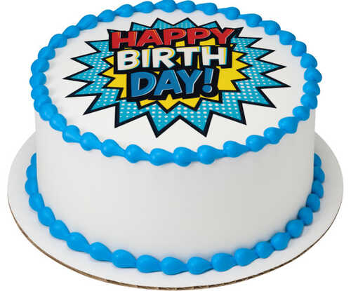 Birthday Comic PhotoCake Edible Image®