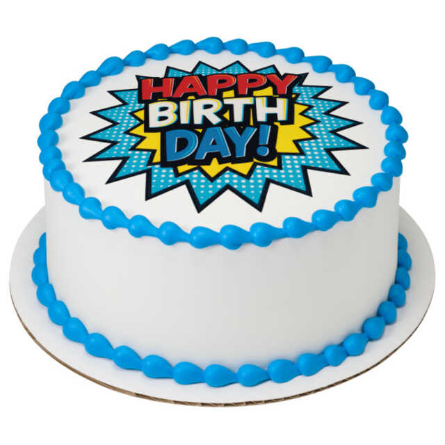 Birthday Comic PhotoCake Edible Image®