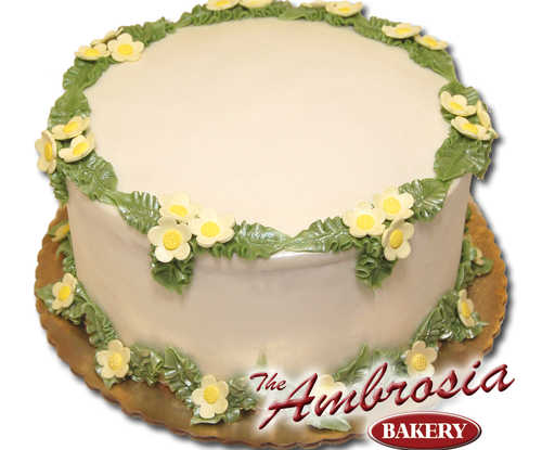 Fondant Daisies w/Leaves & Pearled