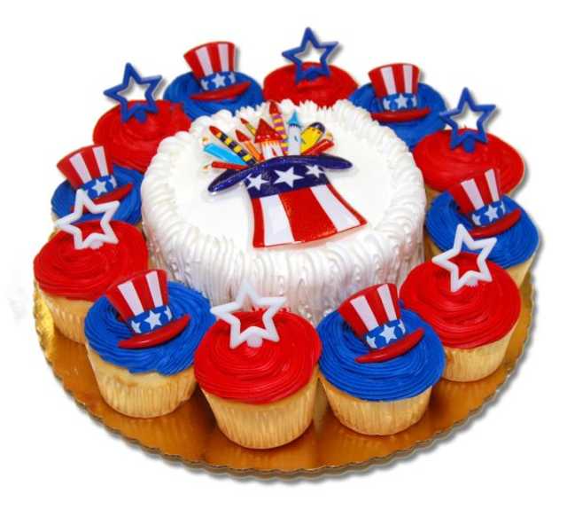 4th of July Cupcakes with 6 Inch Round