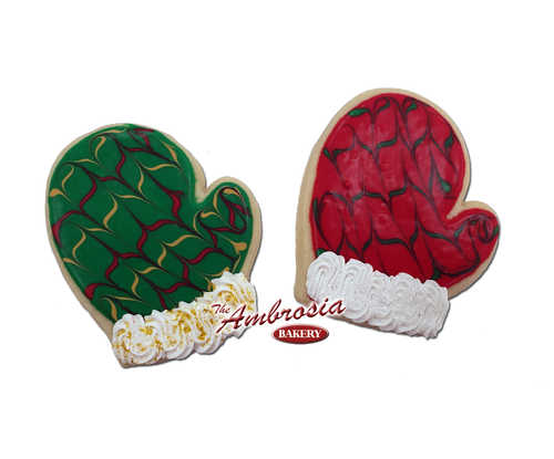 Santa Mitten Cut-Out Cookie