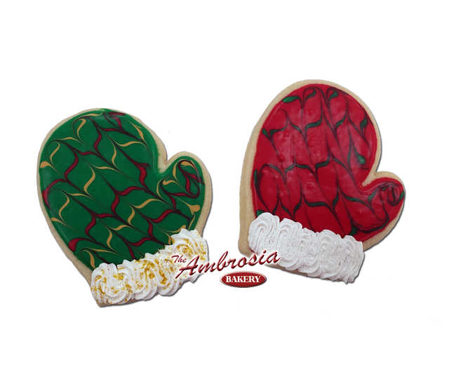 Santa Mitten Cut-Out Cookie