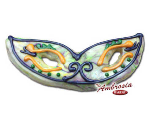 Mardi Gras Mask Marbled Cut-Out Cookie #2