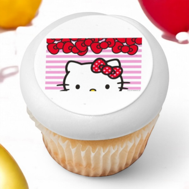 Hello Kitty® Big Smiles PhotoCake® Edible Image® Cupcakes (12 Cupcakes)