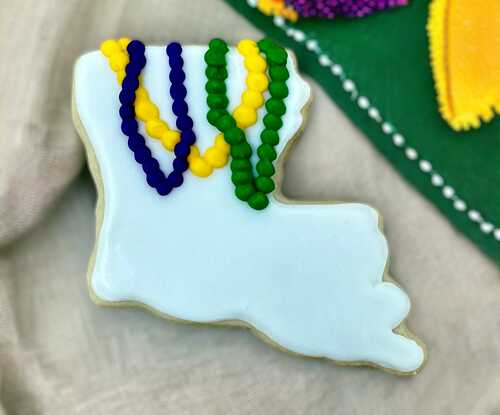 Louisiana Mardi Gras Cutout Cookie (12)