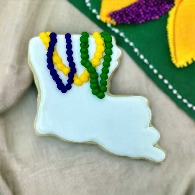 Louisiana Mardi Gras Cutout Cookie (12)