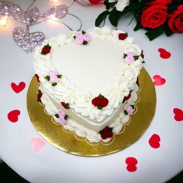 9" Double Layer Heart Cake