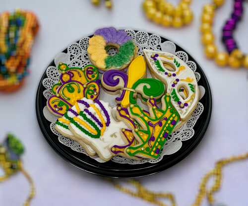 Mardi Gras Decorated Cookie Platter!