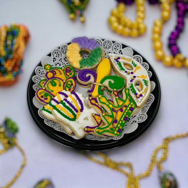 Mardi Gras Decorated Cookie Platter!