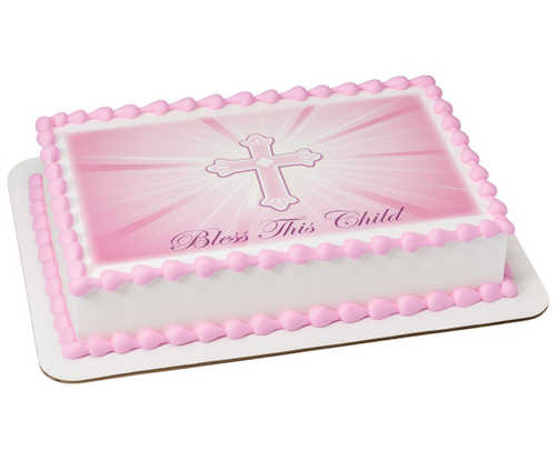 Bless This Child-Pink PhotoCake® Image