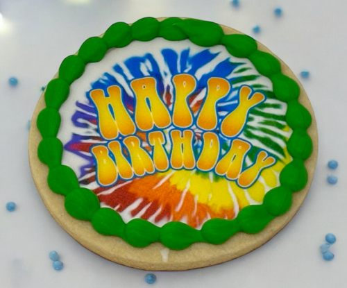 Happy Birthday Image PhotoCake® Cookie (12 Cookies) - Wild Colors
