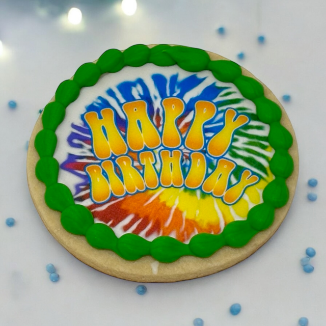 Happy Birthday Image PhotoCake® Cookie (12 Cookies) - Wild Colors